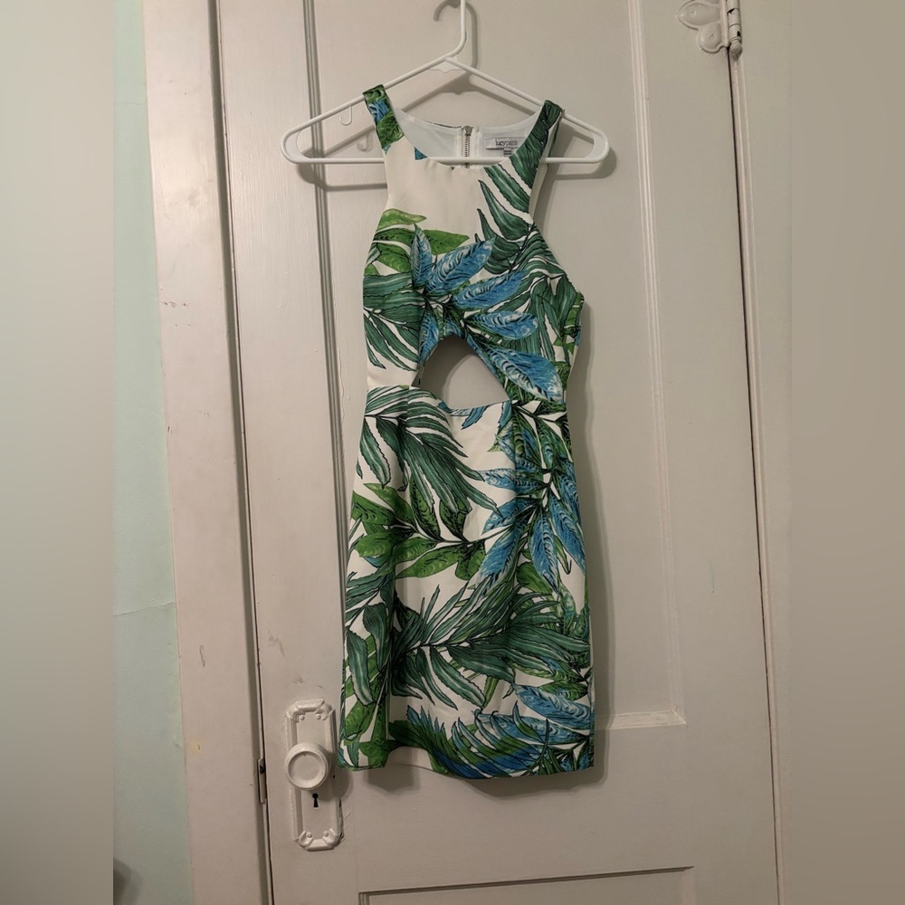Palm leaf cut out dress